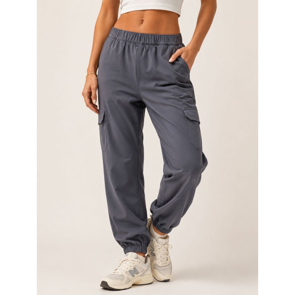 Eddie Bauer Fleece Lined Cargo Jogger Pants Women's 16 Gray Athleisure